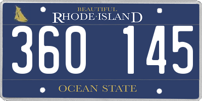 RI license plate 360145