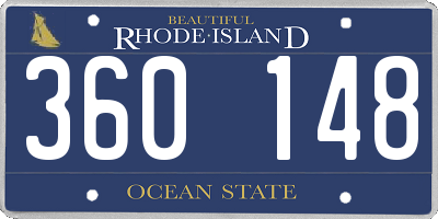 RI license plate 360148