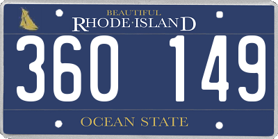 RI license plate 360149
