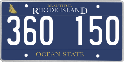 RI license plate 360150