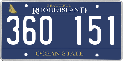 RI license plate 360151