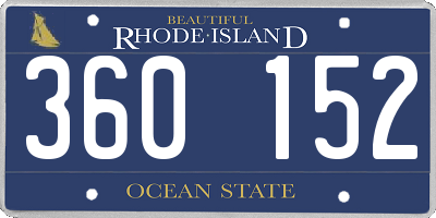 RI license plate 360152