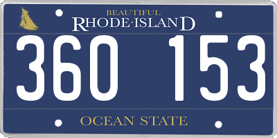 RI license plate 360153