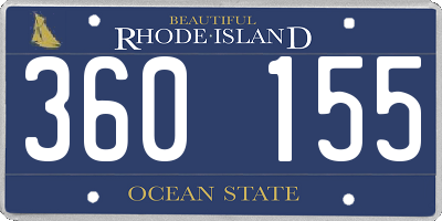 RI license plate 360155