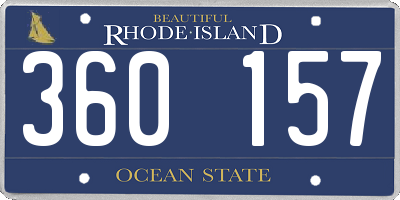 RI license plate 360157