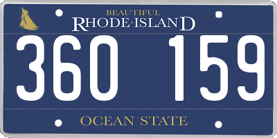 RI license plate 360159