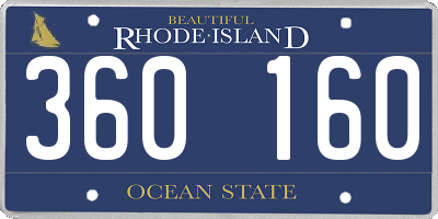 RI license plate 360160