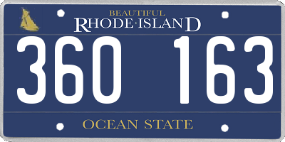 RI license plate 360163