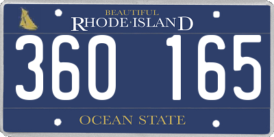 RI license plate 360165