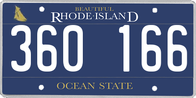 RI license plate 360166