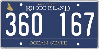 RI license plate 360167