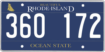RI license plate 360172