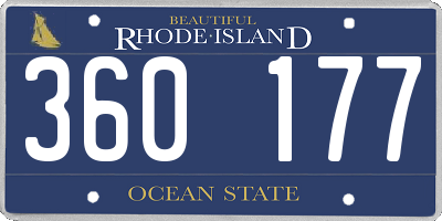 RI license plate 360177