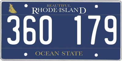 RI license plate 360179