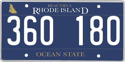 RI license plate 360180