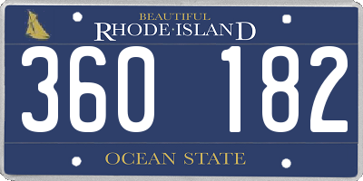 RI license plate 360182