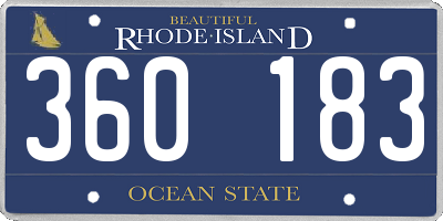 RI license plate 360183