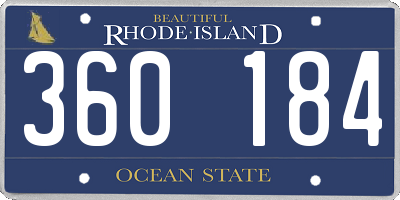RI license plate 360184