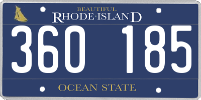 RI license plate 360185