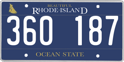 RI license plate 360187