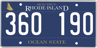 RI license plate 360190