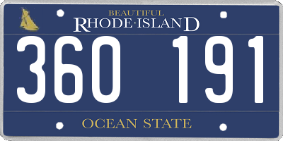 RI license plate 360191