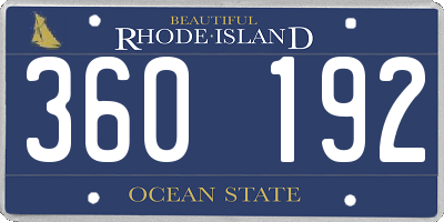 RI license plate 360192
