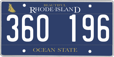 RI license plate 360196