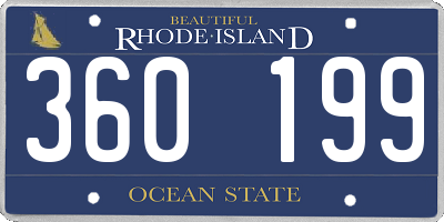 RI license plate 360199