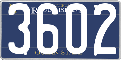 RI license plate 3602