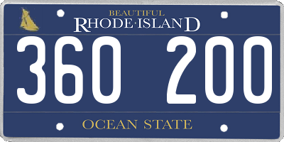 RI license plate 360200
