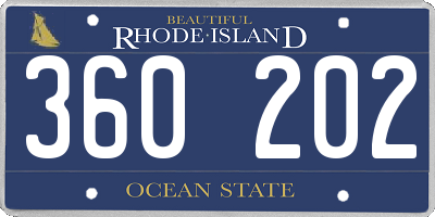 RI license plate 360202
