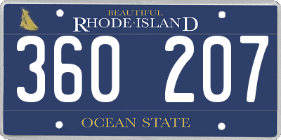 RI license plate 360207