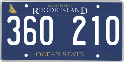 RI license plate 360210