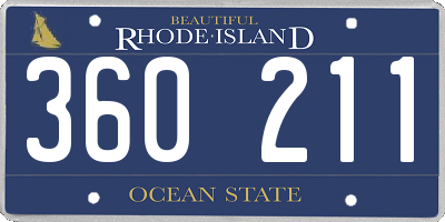 RI license plate 360211