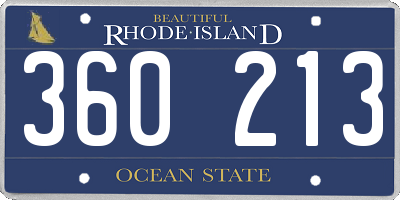 RI license plate 360213