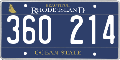 RI license plate 360214