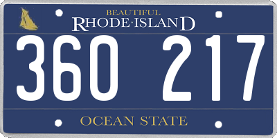 RI license plate 360217
