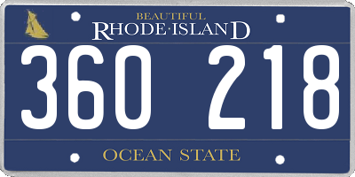 RI license plate 360218