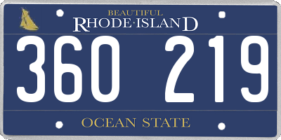 RI license plate 360219