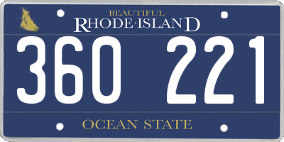 RI license plate 360221