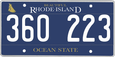 RI license plate 360223