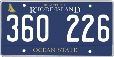 RI license plate 360226