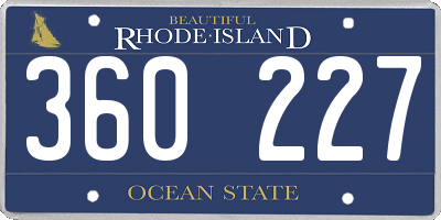 RI license plate 360227