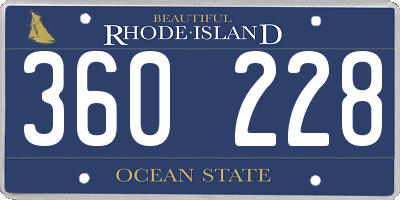 RI license plate 360228