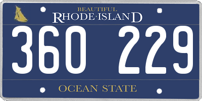 RI license plate 360229