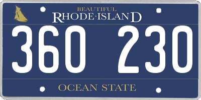 RI license plate 360230