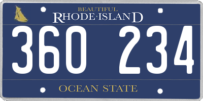 RI license plate 360234