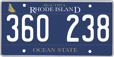RI license plate 360238