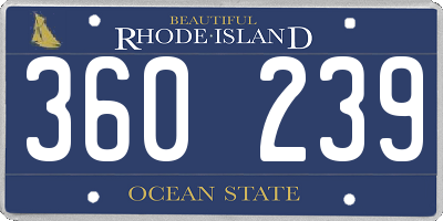 RI license plate 360239